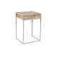 Juego de 2 mesas Home ESPRIT Marrón Plateado Natural Acero Madera de mango 45,5 x 41 x 66,5 cm