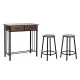 Conjunto de Mesa con 2 Sillas DKD Home Decor Marrón Negro Metal Madera MDF 80 x 50 x 84 cm
