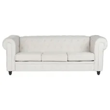 Sofá DKD Home Decor Blanco Marrón Crema Madera 209 x 84 x 76 cm