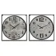Wall Clock Home ESPRIT White Black Metal MDF Wood 62 x 6 x 65 cm (2 Units)