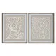 Lienzo Home ESPRIT Blanco Beige Hoja de planta Urbano 50 x 4 x 60 cm (2 Unidades)