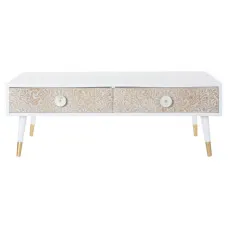 TV furniture DKD Home Decor White Fir Light brown (120 x 65 x 42 cm)