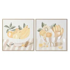 Painting Home ESPRIT Yellow Beige Cottage 80 x 4 x 80 cm (2 Units)