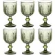 Set de Copas Home ESPRIT Verde Cristal 8 x 8 x 14,5 cm (6 Unidades)
