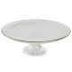 Plato Llano Home ESPRIT Transparente Dorado Cristal 23 x 23 x 8 cm