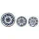 Tableware Home ESPRIT Blue White Porcelain Arab 27 x 27 x 2 cm 18 Pieces