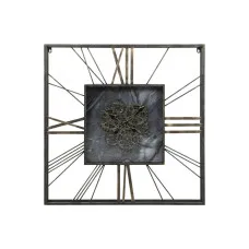 Reloj de Pared Home ESPRIT Negro Dorado Metal Cristal 80 x 8 x 80 cm