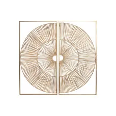 Wall Decoration Home ESPRIT Golden Natural 50 x 2 x 100 cm (2 Pieces)