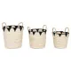 Basket set Home ESPRIT Black Natural Natural Fibre Boho 37 x 37 x 43 cm (3 Pieces)