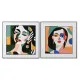Cuadro Home ESPRIT Abstracto Urbano 80 x 3,5 x 80 cm (2 Unidades)