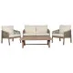 Table Set with 3 Armchairs Home ESPRIT Brown Rope Acacia 138 x 79 x 83 cm