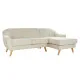 Sofá Chaise Longue DKD Home Decor Crema Madera de caucho 226 x 144 x 84 cm