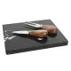 Cheeseboard DKD Home Decor Black Brown Marble Acacia (49 x 19 x 2 cm)