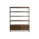 Shelves DKD Home Decor Black Metal Brown Acacia 145 x 35 x 190 cm