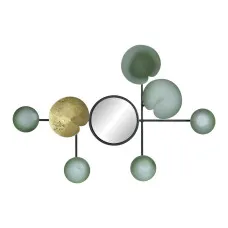 Wall Decoration DKD Home Decor Mirror Sheets Golden Metal Mint Oriental (45 x 3 x 30 cm)