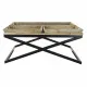 Mesa de Centro DKD Home Decor Negro Natural Madera Metal 120 x 120 x 55 cm