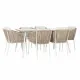 Table set with chairs DKD Home Decor Beige 78 cm 163 x 95 x 6 cm  