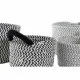 Basket set DKD Home Decor Black Grey Natural Fibre Loft (18 x 18 x 14 cm)