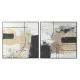 Painting Home ESPRIT Black Golden Abstract Urban 100 x 4 x 100 cm (2 Units)