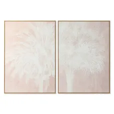 Painting Home ESPRIT White Beige Palms Tropical 100 x 4 x 140 cm (2 Units)