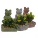 Decorative Plant Home ESPRIT Polyethylene Cement Frog 9 x 9 x 13 cm (3 Units)