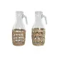 Jarra Home ESPRIT Natural Cristal Fibra (2 Unidades)