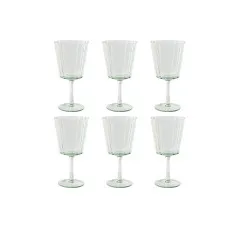 Set of cups Home ESPRIT Green Crystal 9 x 9 x 17,8 cm (6 Units)