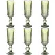 Set de Copas Home ESPRIT Verde Cristal 6 x 6 x 18,4 cm (6 Unidades)