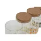 Bote Home ESPRIT Amarillo Verde Natural Corcho Silicona Vidrio de Borosilicato Shabby Chic 1 L (4 Unidades)