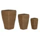 Set de Maceteros Home ESPRIT Natural Metal Fibra natural 40 x 40 x 70 cm (3 Piezas)