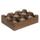 Egg cup Home ESPRIT Natural Acacia 15 x 10 x 4 cm