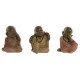 Decorative Figure Home ESPRIT Orange Coral Lime Resin Monk Oriental 8,5 x 7 x 9,7 cm (3 Units)