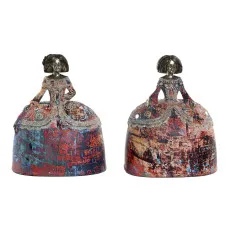 Figura Decorativa Home ESPRIT Multicolor Resina Espejo Dama 17 x 12 x 21,5 cm (2 Unidades)