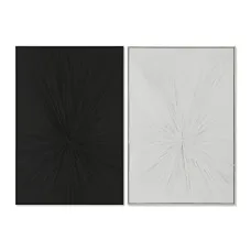 Cuadro Home ESPRIT Negro Beige Moderno (2 Unidades)