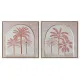 Painting Home ESPRIT Beige Coral Palms Colonial 60 x 2,5 x 60 cm (2 Units)