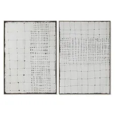 Painting Home ESPRIT White Black Modern 100 x 4 x 140 cm (2 Units)