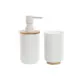 Bath Set Home ESPRIT White Natural Bamboo polystyrene 7 x 7 x 16 cm