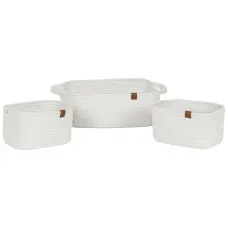 Basket set Home ESPRIT White Modern 34 x 25 x 14 cm (3 Pieces)