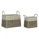 Basket set Home ESPRIT White Black Natural Seagrass Boho 44 x 25 x 38 cm (2 Pieces)