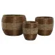 Set de Maceteros Home ESPRIT Natural Metal Fibra Tropical 33 x 33 x 30 cm