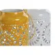 Portavelas Home ESPRIT Amarillo Blanco Hierro 15 x 15 x 26 cm (2 Unidades)