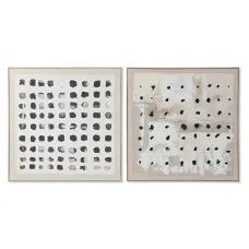 Cuadro Home ESPRIT Negro Beige Abstracto Moderno 102 x 3,2 x 102 cm (2 Unidades)