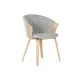 Dining Chair Home ESPRIT Grey Polyester Wood 60 x 57,5 x 79 cm