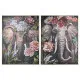 Painting Home ESPRIT polystyrene Canvas Elephant Colonial 92 x 4,5 x 122 cm (2 Units)