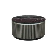 Mesa de Centro Home ESPRIT Plateado Latón Mármol 98 x 98 x 48 cm