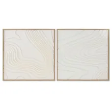Painting Home ESPRIT White Abstract Scandinavian 80 x 4 x 80 cm (2 Units)