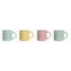 Juego de Tazas de Café Home ESPRIT Amarillo Azul Verde Rosa Porcelana 110 ml 4 Piezas