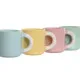 Juego de Tazas de Café Home ESPRIT Amarillo Azul Verde Rosa Porcelana 110 ml 4 Piezas