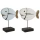 Decorative Figure Home ESPRIT White Natural Fish Aged finish (2 Units)