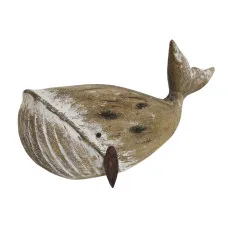 Figura Decorativa Home ESPRIT Natural Ballena Acabado envejecido 38,5 x 15 x 20,5 cm